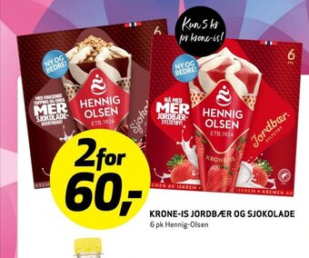 Bunnpris KRONE-IS JORDBÆR OG SJOKOLADE tilbud