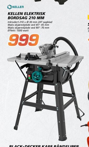 Coop Byggmix Kellen elektrisk bordsag 210 mm tilbud