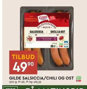 Coop Mega Gilde salsiccia/chili og ost tilbud