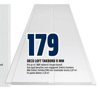 Obs Bygg Deco loft takbord 11 mm tilbud