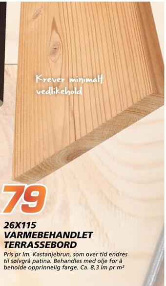 Coop Byggmix 26x115 varmebehandlet terrassebord tilbud