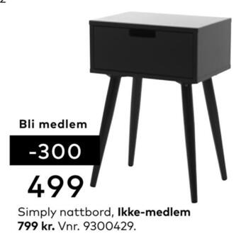 Skeidar Simply nattbord tilbud