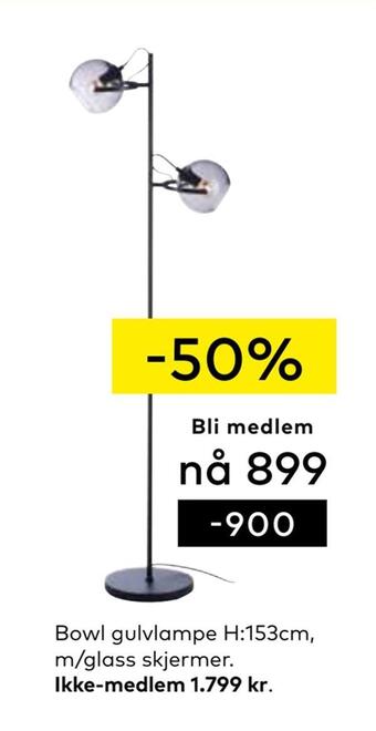 Skeidar Bowl gulvlampe tilbud