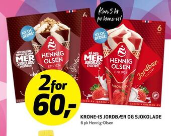 Bunnpris Krone-is jordbær og sjokolade tilbud