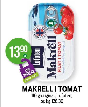 Kiwi Makrell i tomat tilbud