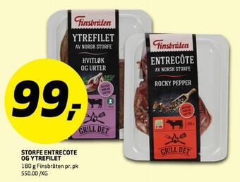 Bunnpris Storfe entrecote og ytrefilet tilbud
