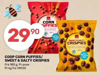 Matkroken Coop corn puffies/ sweet & salty crispies tilbud