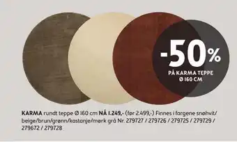 Bohus Karma rundt teppe tilbud