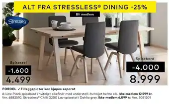 Skeidar Stressless® chilli d200 lav spisestol tilbud