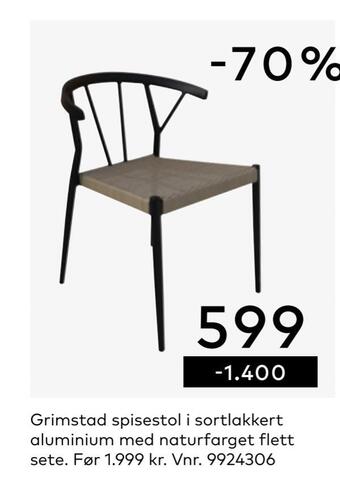 Skeidar Grimstad spisestol tilbud