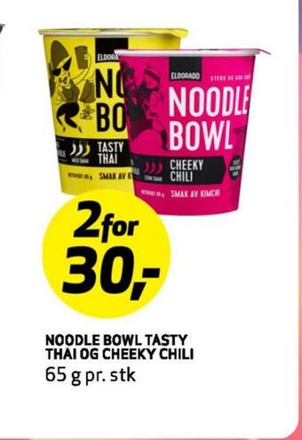 Bunnpris Noodle bowl tasty thai og cheeky chili tilbud