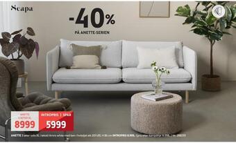 Bohus Anette 3 seter sofa xl tilbud
