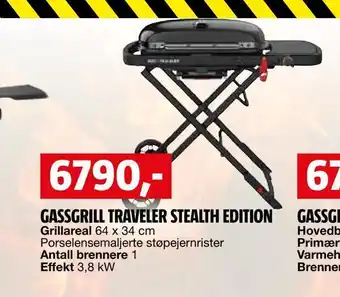Bauhaus Gassgrill traveler stealth edition tilbud