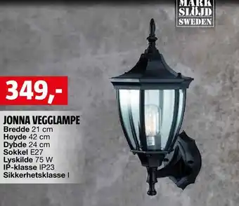 Bauhaus Jonna vegglampe tilbud