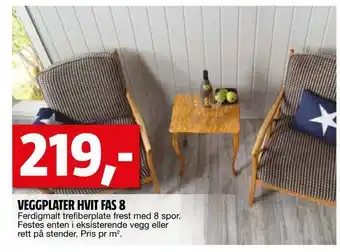 Bauhaus Veggplater hvit fas 8 tilbud