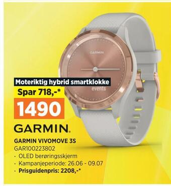 POWER Garmin vivomove 3s tilbud