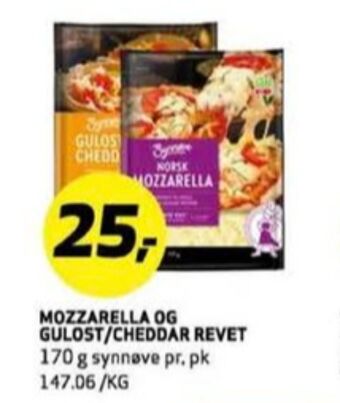 Bunnpris Synnøve finden revet ost tilbud