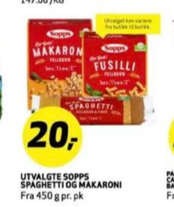 Bunnpris Sopps pasta tilbud