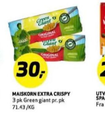 Bunnpris Green giant mais tilbud