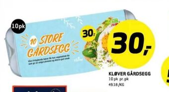 Bunnpris Kløver egg tilbud