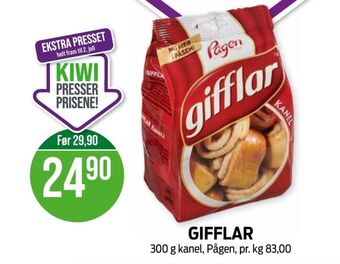 Kiwi Gifflar kaker tilbud