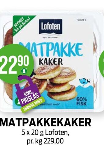 Kiwi Lofoten fiskekaker tilbud