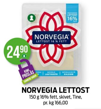 Kiwi Norvegia skiveost tilbud
