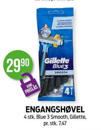 Kiwi Blue 3 smooth engangsbarberhøvel tilbud