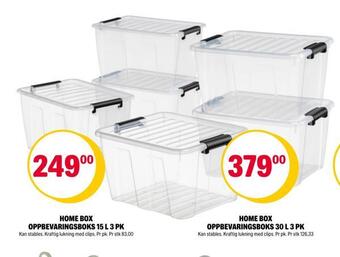 Coop Extra Home box oppbevaringsboks 30 l 3 pk tilbud