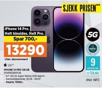 POWER IPHONE 14 PRO 128 GB IP14PR128GPUR tilbud