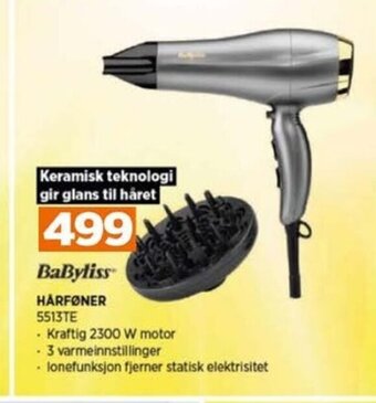 POWER BaByliss HÅRFØNER 5513TE tilbud