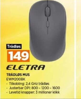 POWER TRÅDLØS MUS EWM200BK tilbud