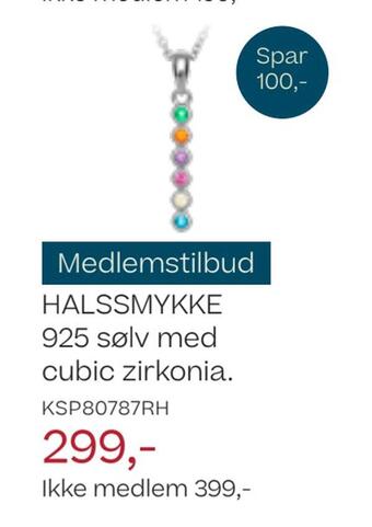 Bjørklund Halssmykke 925 sølv med cubic zirkonia tilbud