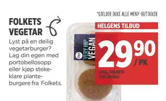 Meny Folkets vegetar tilbud