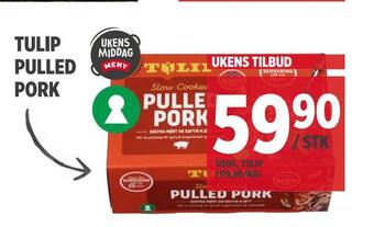 Meny Tulip pulled pork tilbud