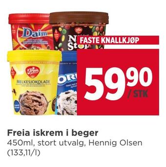 Meny Freia iskrem i beger tilbud