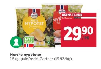 Meny Gartner poteter tilbud