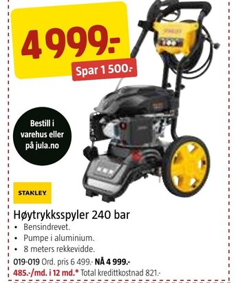 Jula Høytrykksspyler 240 bar tilbud