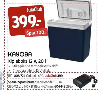 Jula Kjøleboks 12 V, 20L tilbud