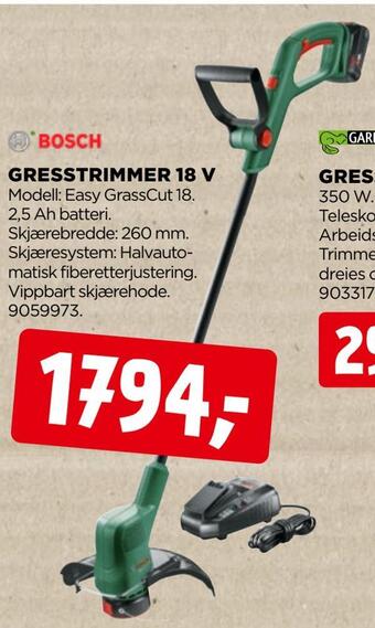 jem & fix Gresstrimmer 18 v tilbud