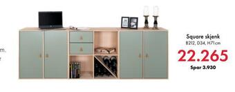 Fagmøbler Square skjenk tilbud