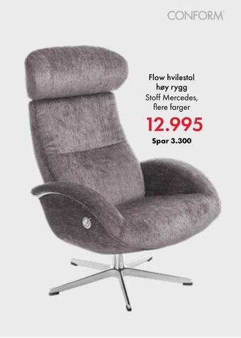 Fagmøbler Flow hvilestol høy rygg tilbud