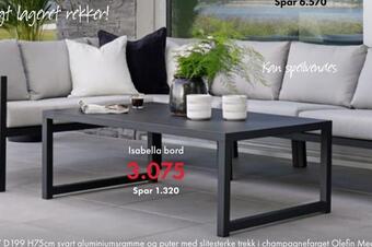 Fagmøbler Isabella bord tilbud