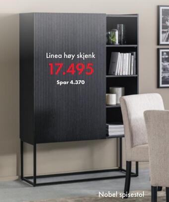 Fagmøbler Linea høy skjenk tilbud