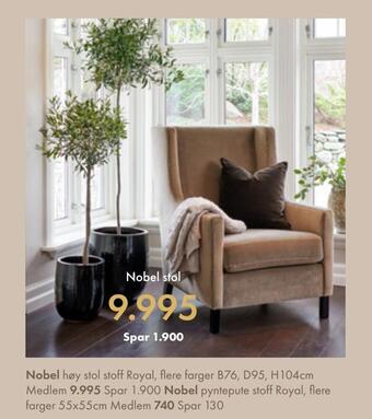 Fagmøbler Nobel stol tilbud