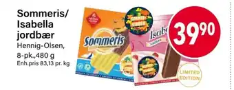 Nærbutikken Sommeris/ Isabella jordbær Hennig-Olsen, tilbud