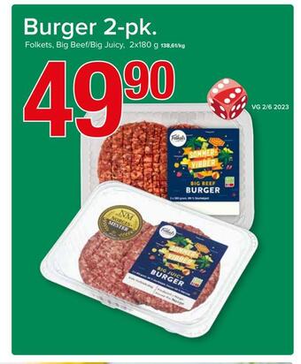 Spar Burger 2-pk tilbud