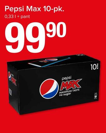 Spar Pepsi max 10-pk tilbud