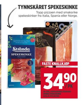 Meny Tynnskåret spekeskinke tilbud