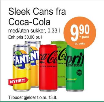 Joker Sleek cans fra coca-cola tilbud